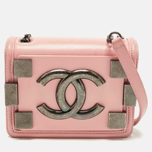 Chanel Boy Brick Pink Quilted Leather And Plexiglass Flap Bag